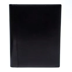 Tumi Black Leather Chambers Letter Pad Cover For Men