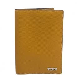 Tumi Mustard Leather Passport Cover For Men