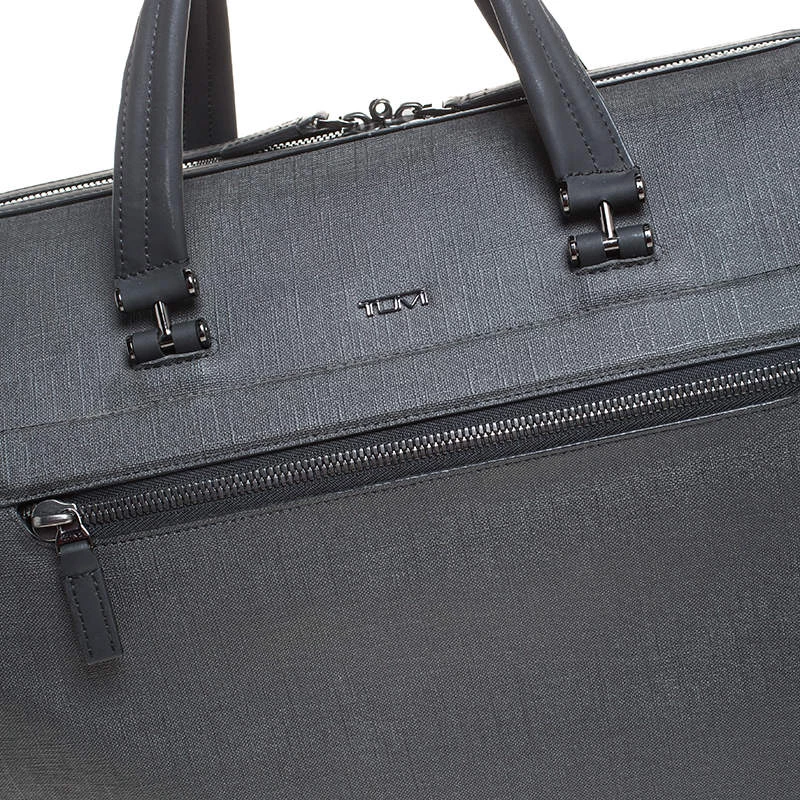 Tumi Dark Grey Coated Canvas Ashton Lenox Duffel Bag For Men - Image 5