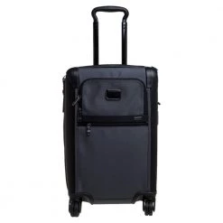 Tumi Grey/Black Nylon Alpha 2 International Expandable 4 Wheel Carry On Luggage For Men