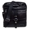 TUMI Black/Dark Brown Leather Annapolis Zip Flap Messenger Bag For Men