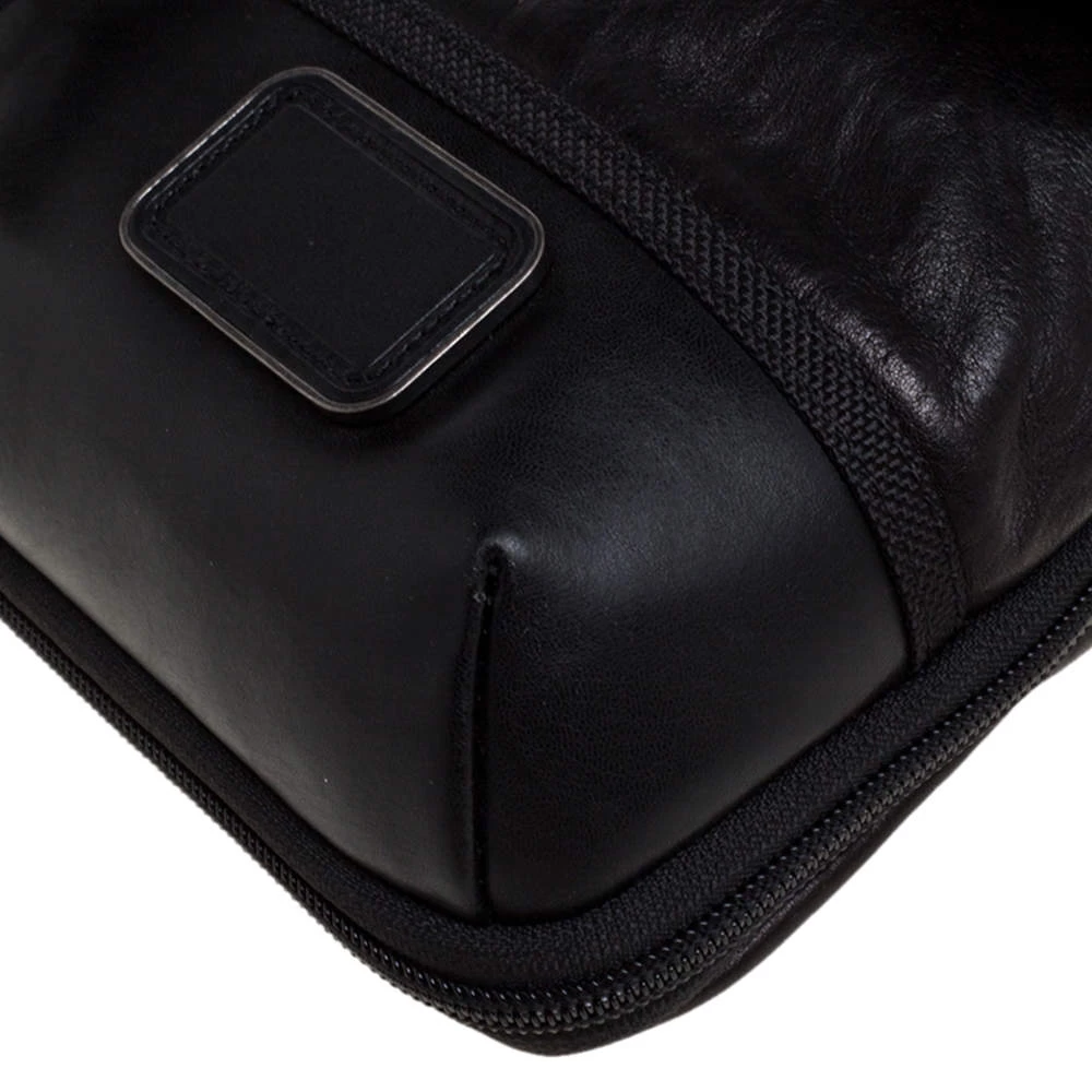 TUMI Black/Dark Brown Leather Annapolis Zip Flap Messenger Bag For Men - Image 12