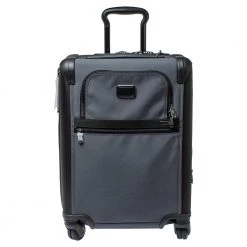 Tumi Grey/Black Nylon Alpha 2 Continental Expandable 4 Wheel Carry On Luggage For Men