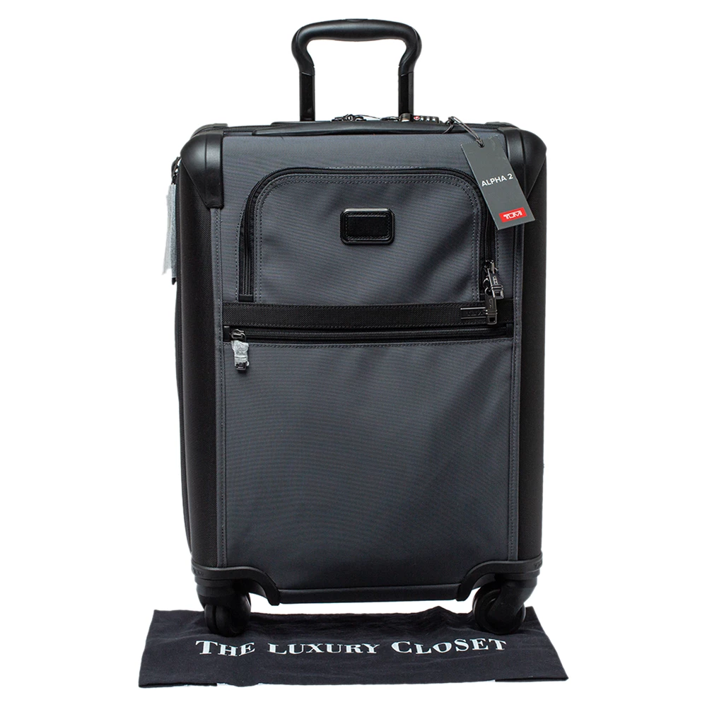 Tumi Grey/Black Nylon Alpha 2 Continental Expandable 4 Wheel Carry On Luggage For Men - Image 9