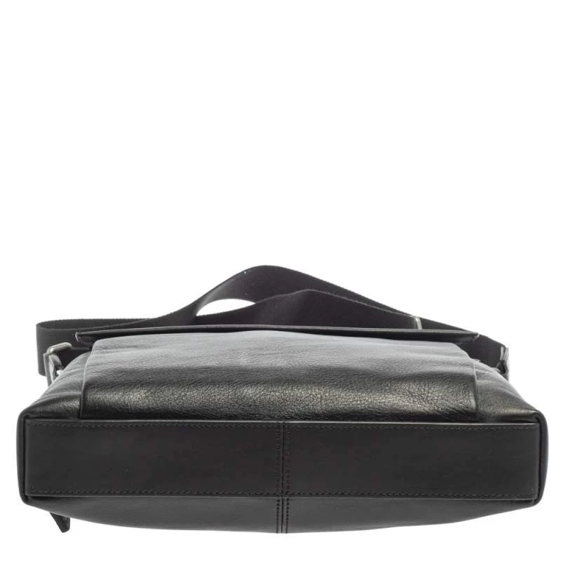 Tumi Black Leather DFO Monroe Oxford Top Zip Flap Messenger Bag For Men - Image 7