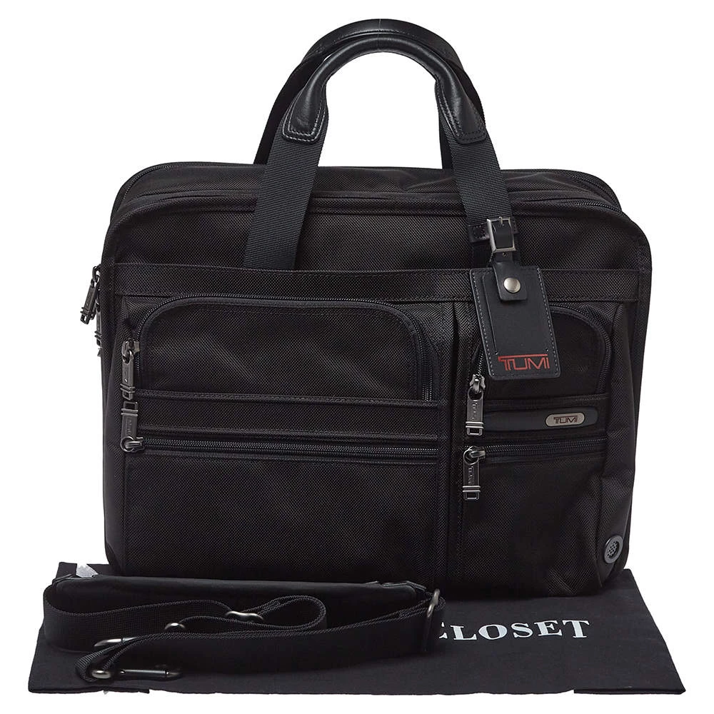 TUMI Black Nylon And Leather DFO Expandable Organizer Laptop Briefcase For Men - Image 10