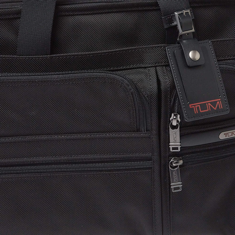 TUMI Black Nylon And Leather DFO Expandable Organizer Laptop Briefcase For Men - Image 5