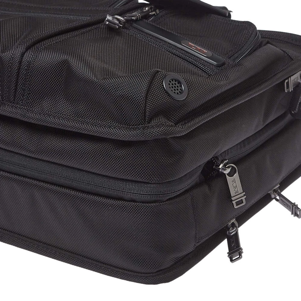 TUMI Black Nylon And Leather DFO Expandable Organizer Laptop Briefcase For Men - Image 12