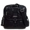 TUMI Black Leather Alpha Bravo Arnold Zip Flap Messenger Bag For Men