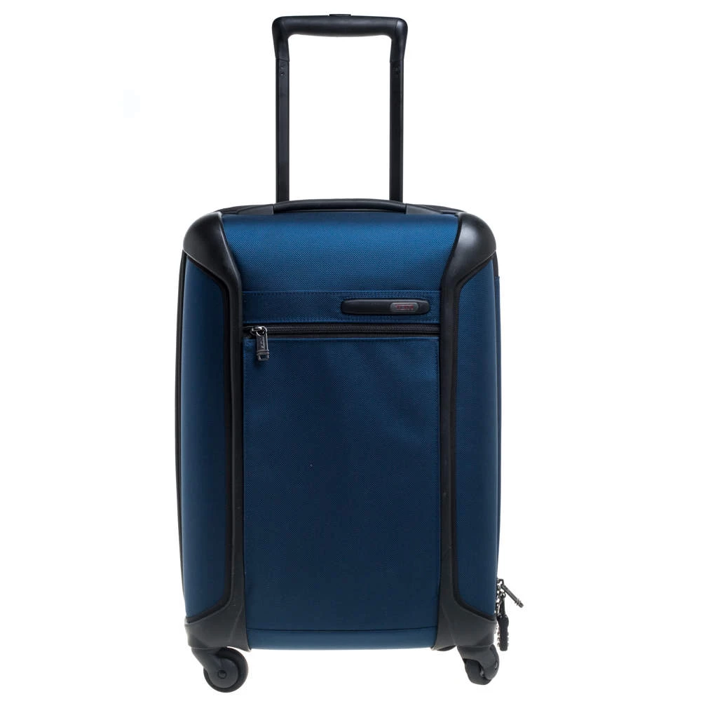 TUMI Blue/Black Nylon Gen 4.2 Lightweight International Carryon Luggage For Men