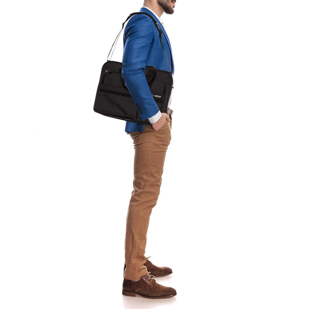 TUMI Grey Nylon Gen 4.2 Expandable Organizer Laptop Briefcase For Men - Image 2