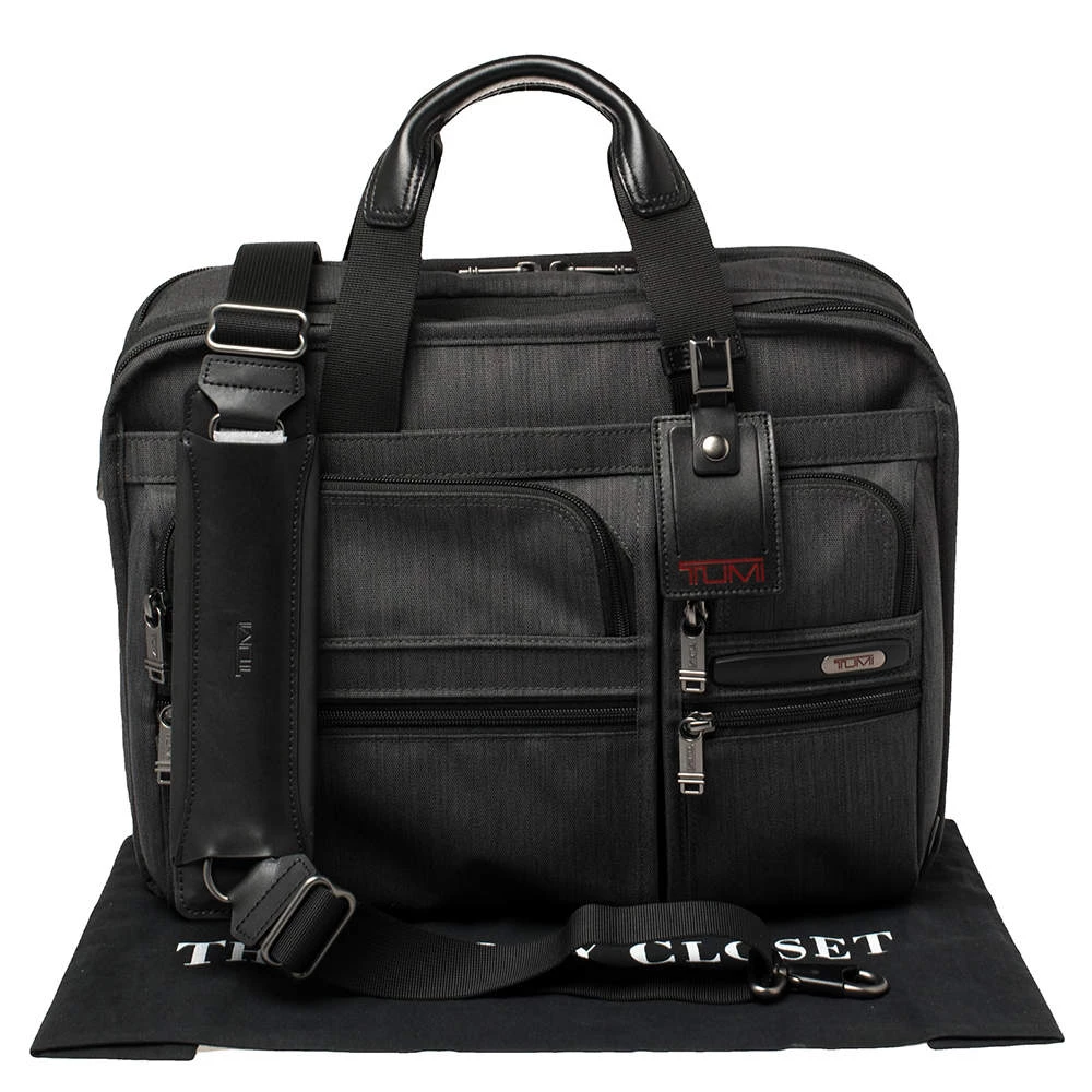 TUMI Grey Nylon Gen 4.2 Expandable Organizer Laptop Briefcase For Men - Image 11