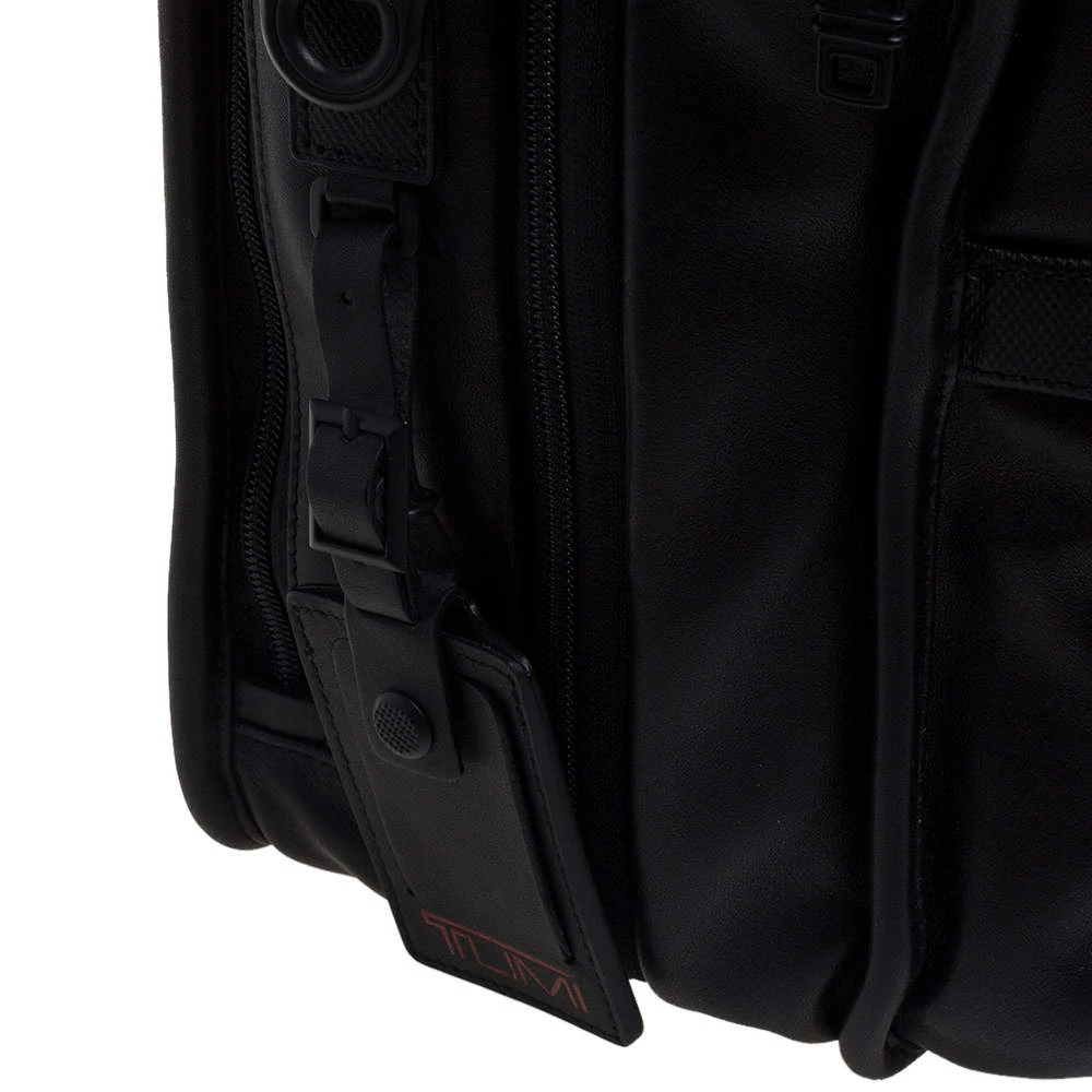 TUMI Black Leather Expandable Organizer Computer Briefcase For Men - Image 6