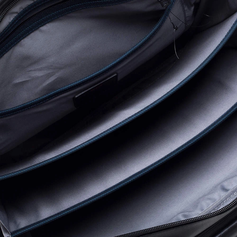 TUMI Black Leather Expandable Organizer Computer Briefcase For Men - Image 10