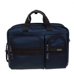 TUMI Navy Blue Nylon Gen 4.2 Three Way Briefcase For Men