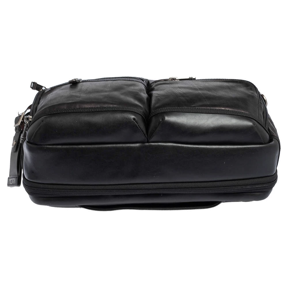 TUMI Metallic Dark Brown Leather Alpha Bravo Andersen Slim Commuter Briefcase For Men - Image 6