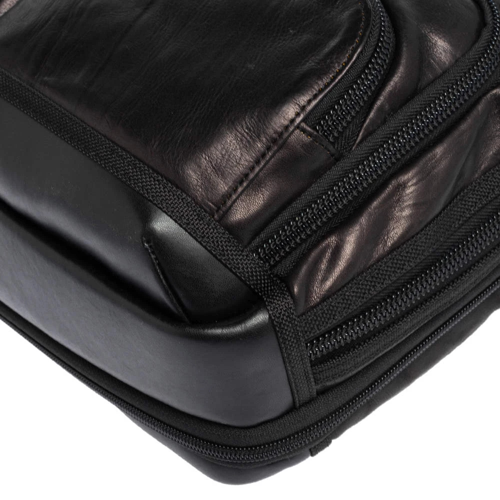 TUMI Metallic Dark Brown Leather Alpha Bravo Andersen Slim Commuter Briefcase For Men - Image 11