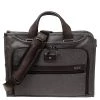 TUMI Grey/Brown Leather And PVC Alpha 2 Slim Deluxe Portfolio Bag For Men