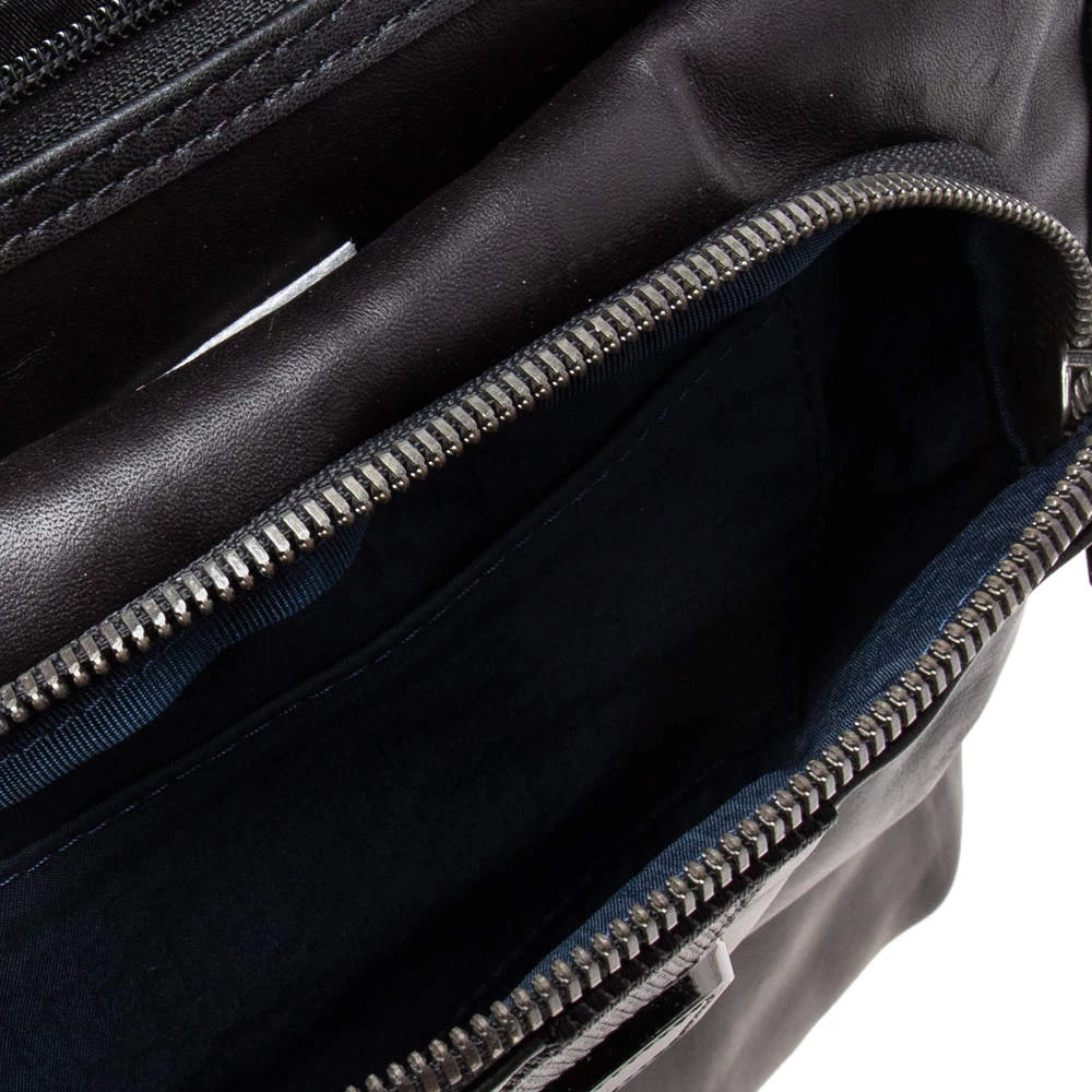 Tumi Black Leather Alpha Bravo Arnold Zip Messenger Bag For Men - Image 9