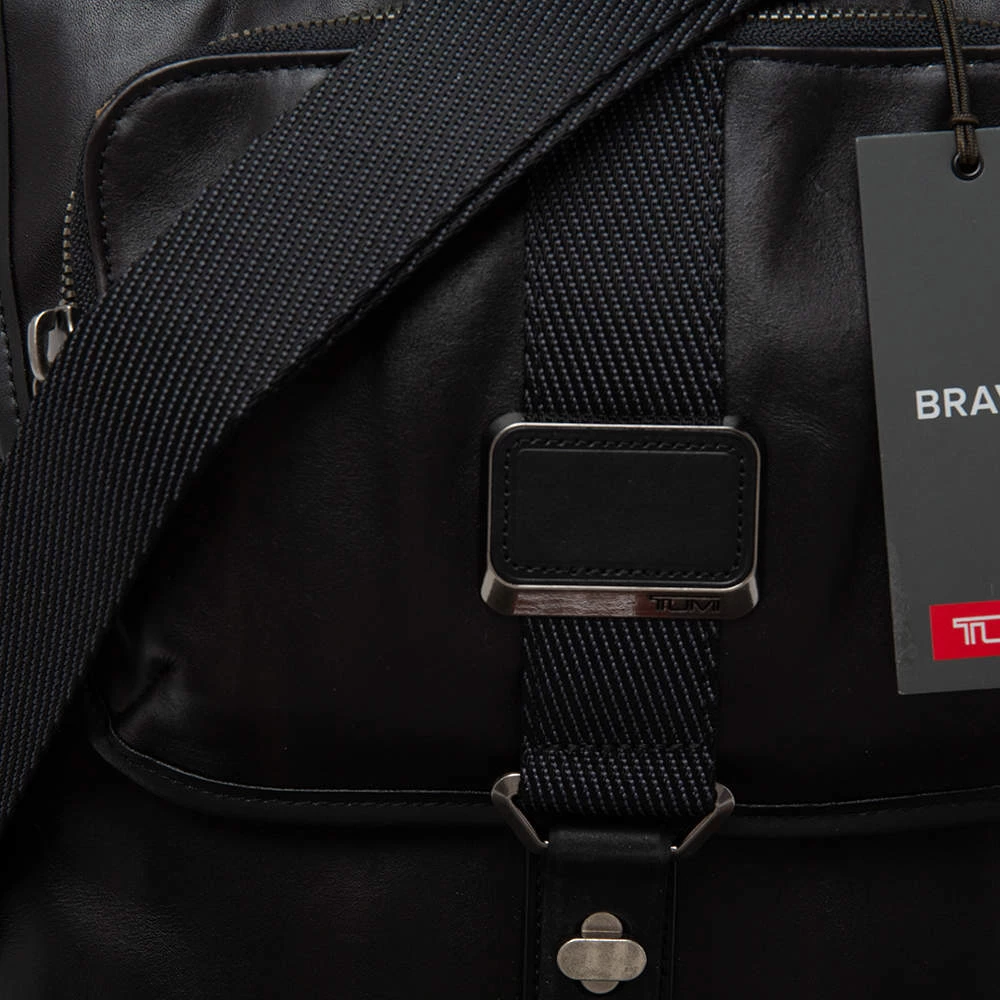 Tumi Black Leather Alpha Bravo Arnold Zip Messenger Bag For Men - Image 6