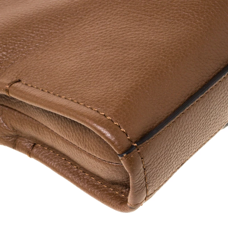 Tumi Brown Leather Seneca Slim Briefcase For Men - Image 13