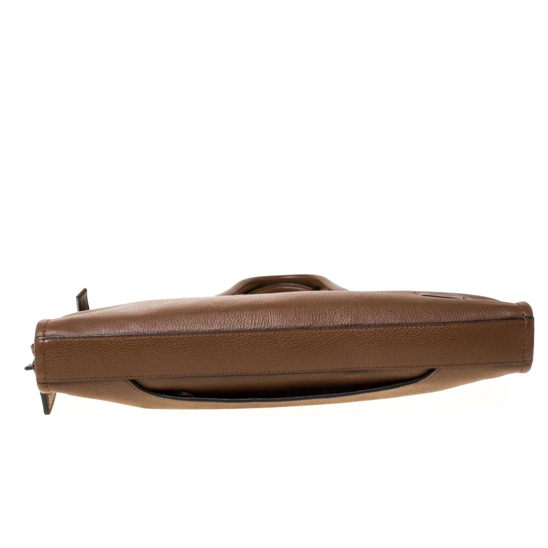 Tumi Brown Leather Seneca Slim Briefcase For Men - Image 6