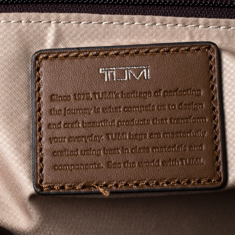 Tumi Brown Leather Seneca Slim Briefcase For Men - Image 9