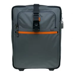 Tumi Grey/Orange Nylon Alpha 2 Expandable 2 Wheel Carry On Luggage For Men