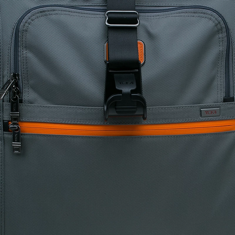 Tumi Grey/Orange Nylon Alpha 2 Expandable 2 Wheel Carry On Luggage For Men - Image 8