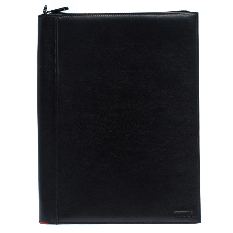 TUMI Black Leather Document Holder For Men