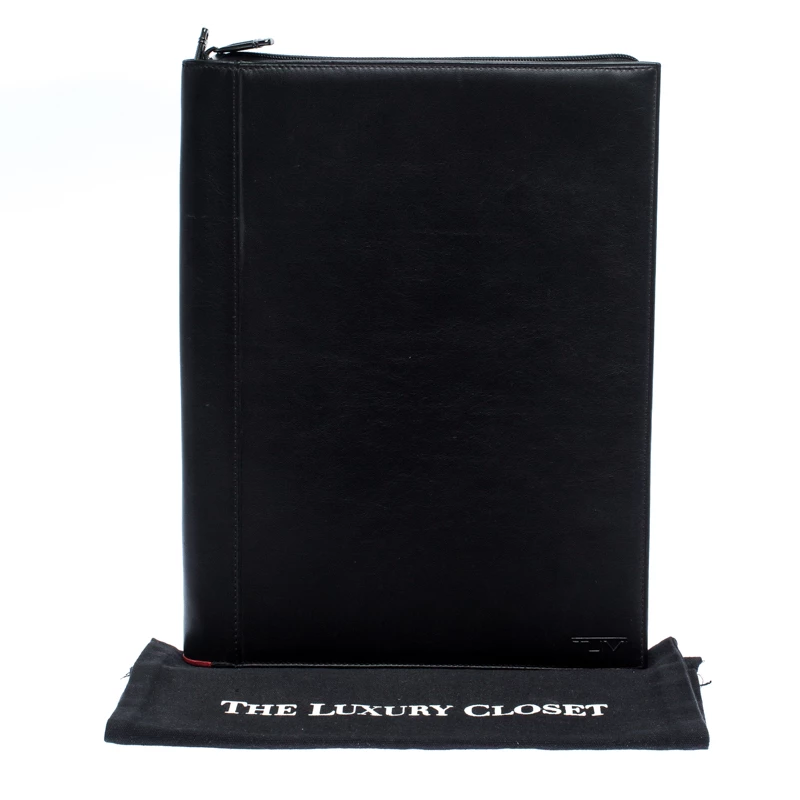 TUMI Black Leather Document Holder For Men - Image 8