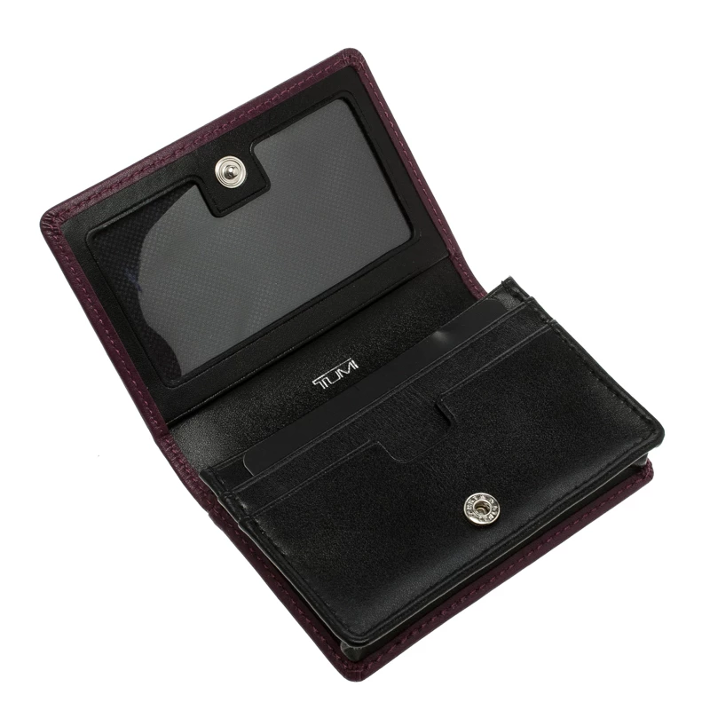 Tumi Burgundy Leather Card Case For Men - Image 2