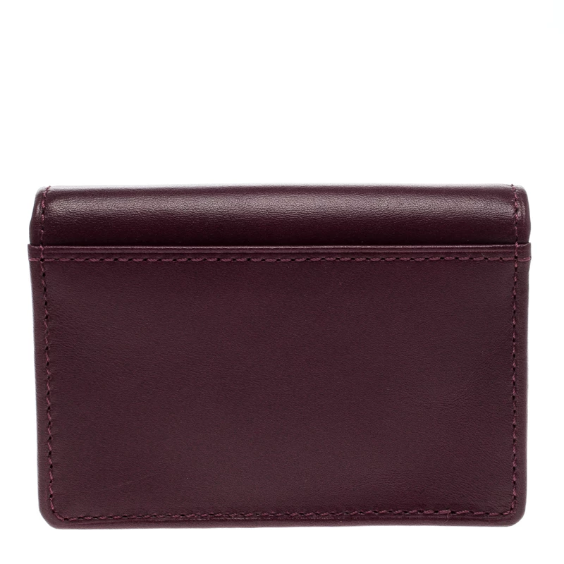 Tumi Burgundy Leather Card Case For Men - Image 4