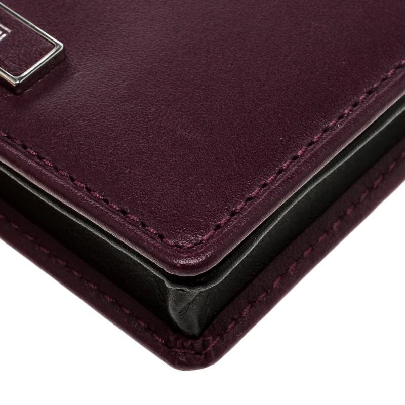 Tumi Burgundy Leather Card Case For Men - Image 10