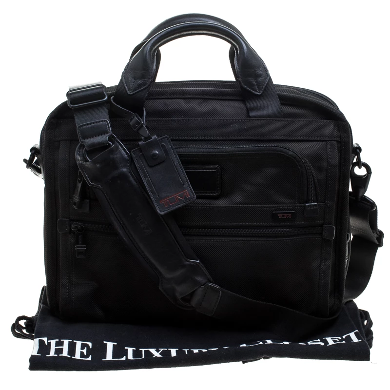 Tumi Black Nylon Alpha T-Pass Expandable Laptop Bag For Men - Image 9