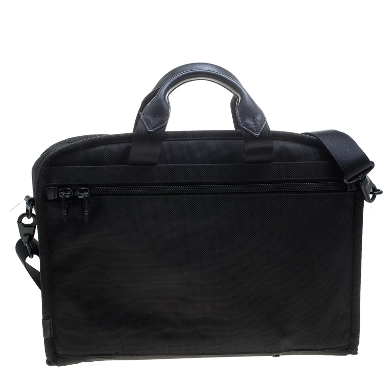 TUMI Black Nylon Alpha II T-Pass Laptop Bag For Men - Image 4