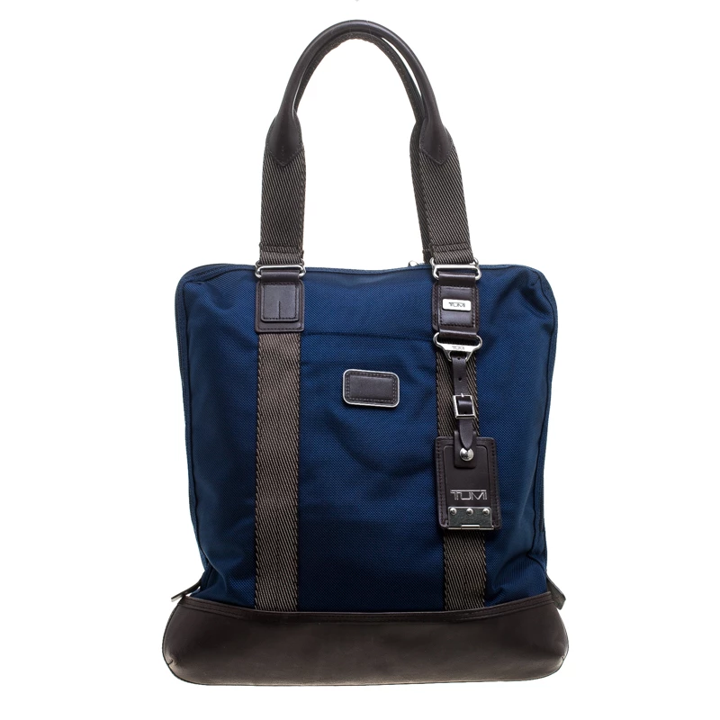 TUMI Blue/Brown Nylon Alpha Bravo Beaufort Tote For Men