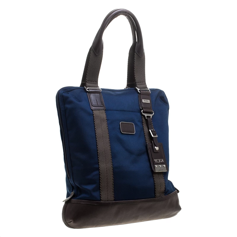 TUMI Blue/Brown Nylon Alpha Bravo Beaufort Tote For Men - Image 3
