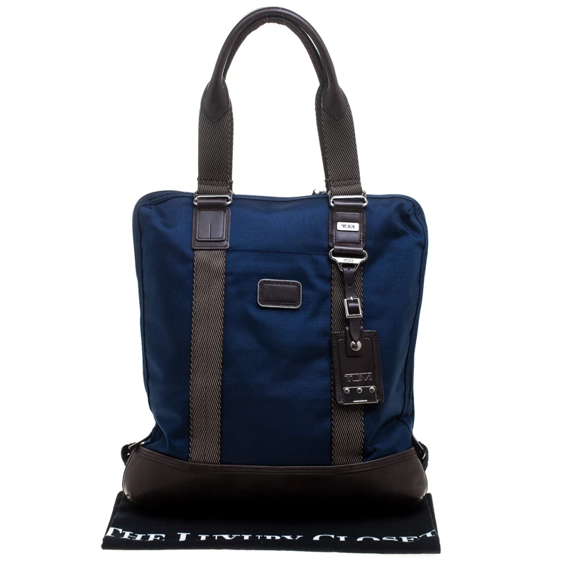 TUMI Blue/Brown Nylon Alpha Bravo Beaufort Tote For Men - Image 9