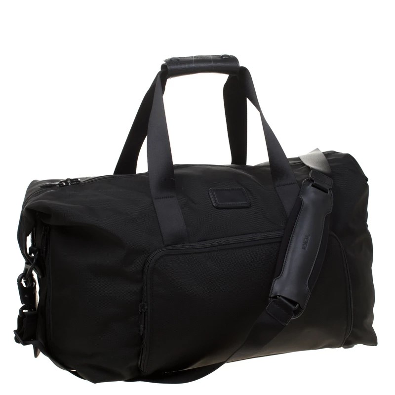 TUMI Black Nylon Alpha 2 Double Expansion Duffel Bag For Men - Image 3