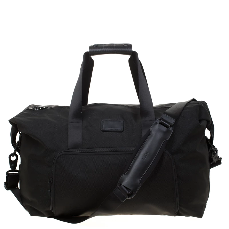 TUMI Black Nylon Alpha 2 Double Expansion Duffel Bag For Men