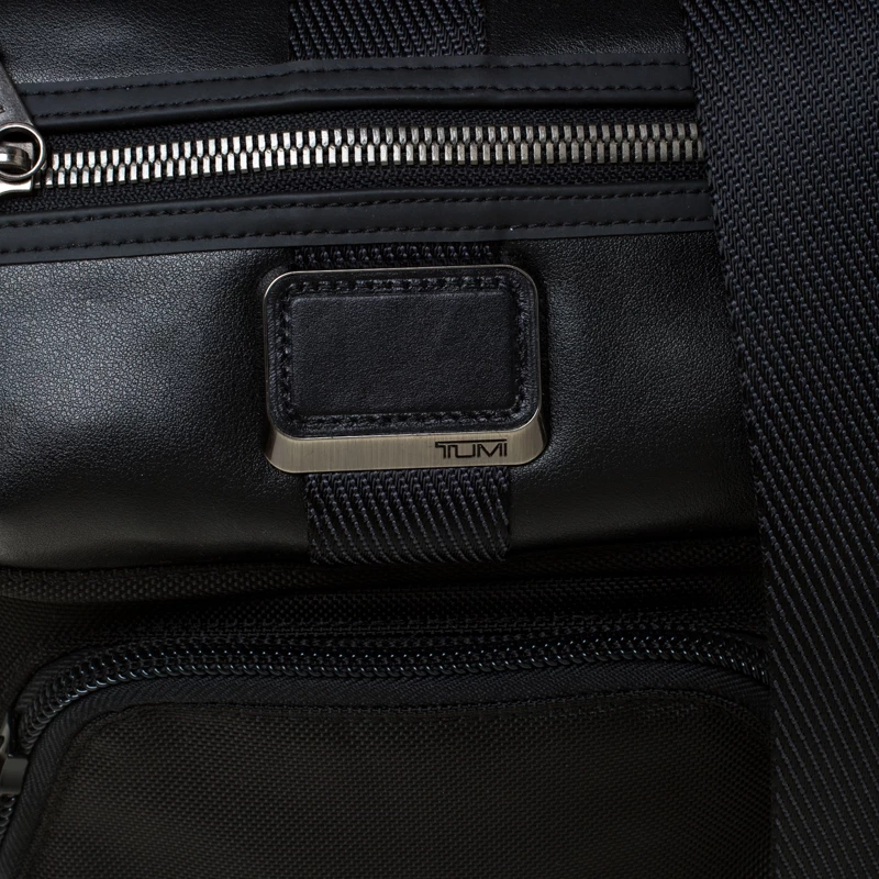 Tumi Black Nylon And Leather Alpha Bravo Braton Crossbody Bag For Men - Image 5