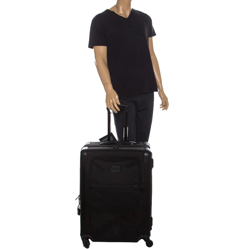 TUMI Black Nylon 4 Wheel Alpha II Short Trip Expandable Packing Case Luggage For Men - Image 2