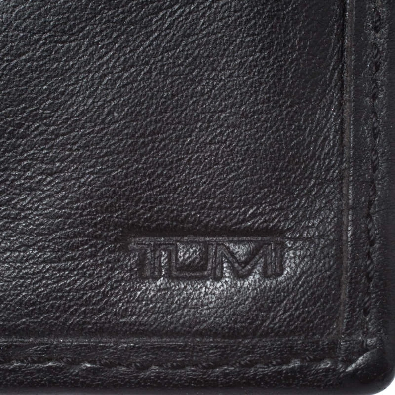 Tumi Black Leather Money Clip Bifold Wallet For Men - Image 7