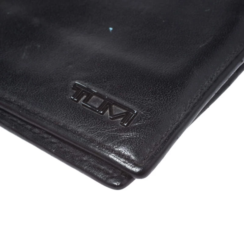 Tumi Black Leather Money Clip Bifold Wallet For Men - Image 9