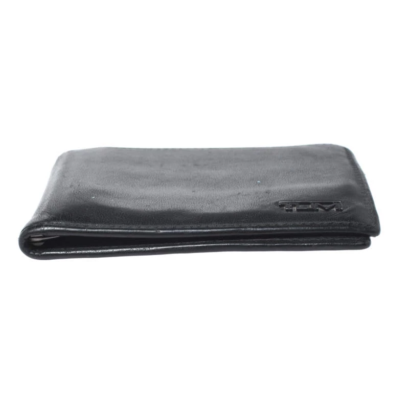 Tumi Black Leather Money Clip Bifold Wallet For Men - Image 6