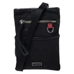 Tumi Black Nylon And Leather Crossbody Bag For Men
