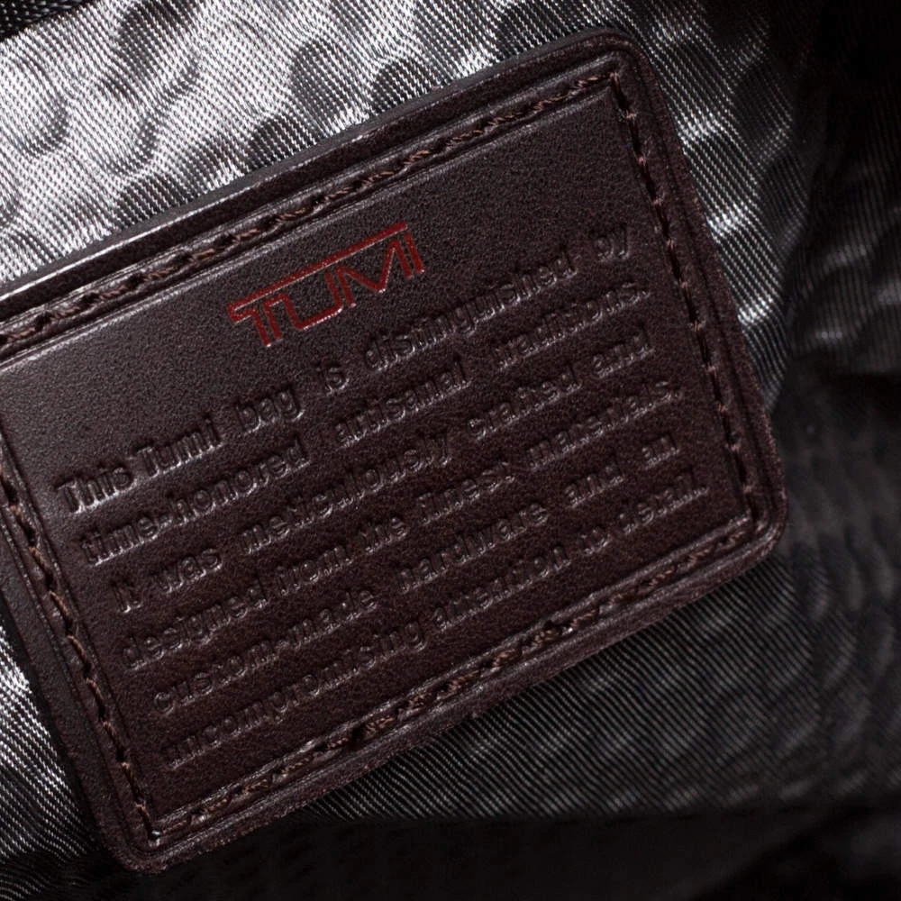 TUMI Grey/Brown Canvas And Leather Alpha Bravo Briefcase For Men - Image 8