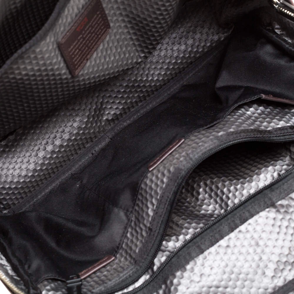 TUMI Grey/Brown Canvas And Leather Alpha Bravo Briefcase For Men - Image 7