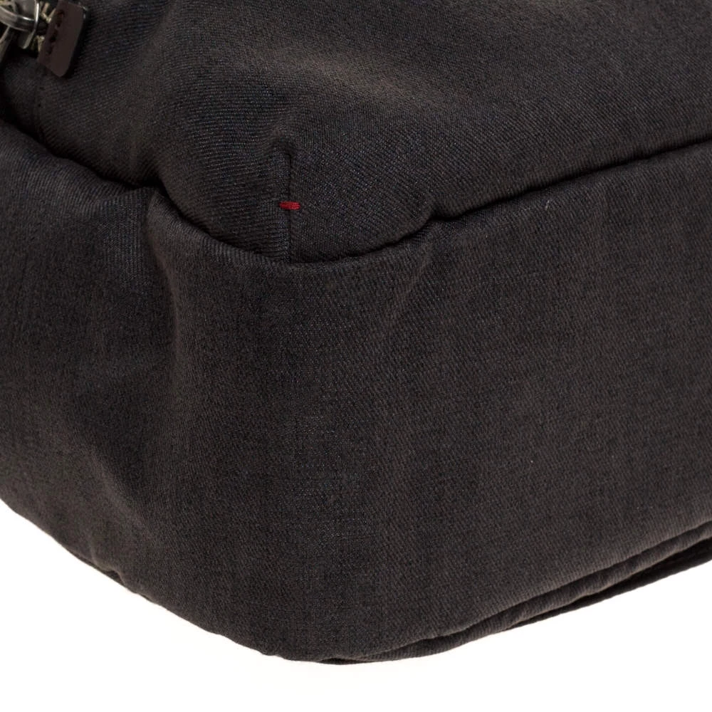 TUMI Grey/Brown Canvas And Leather Alpha Bravo Briefcase For Men - Image 11